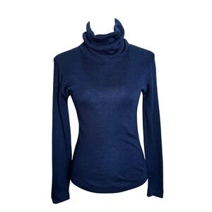 Sheridan Wool Blend Navy Turtleneck | Hong Kong Vintage Minimalist Quiet Luxury